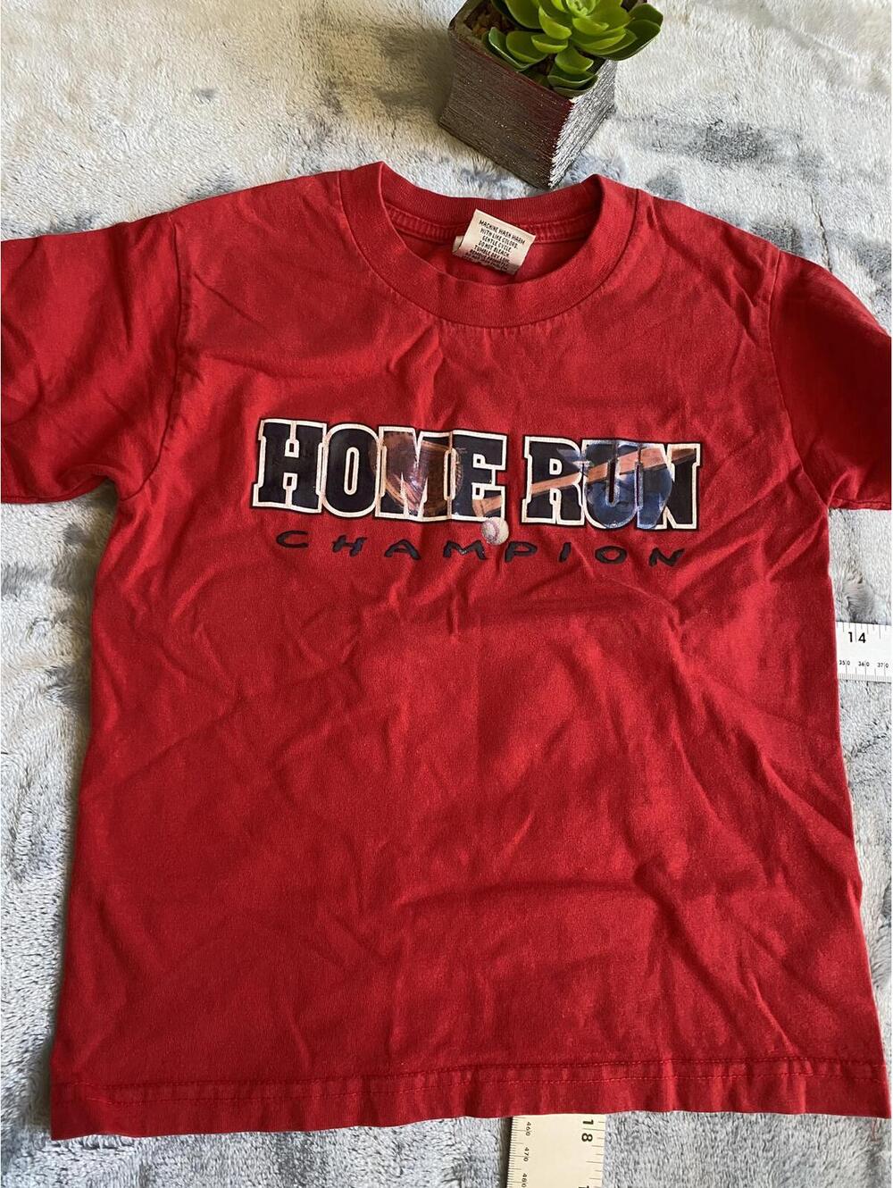 Red 'Home Run Champion' Graphic T-Shirt Size 5-6